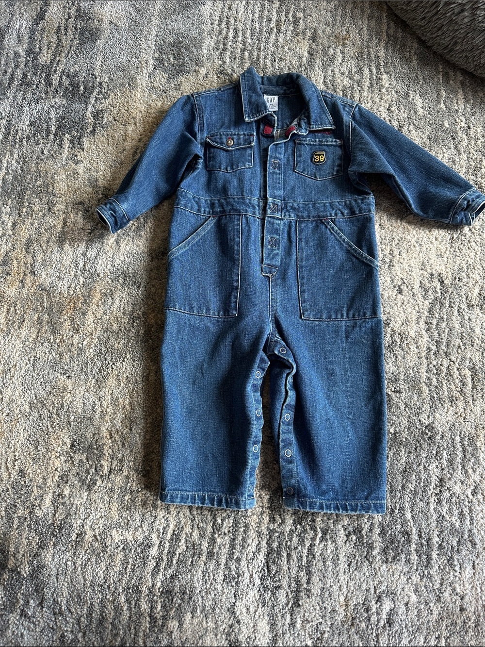 GAP Toddler Denim Coverall Overalls - Medium Blue